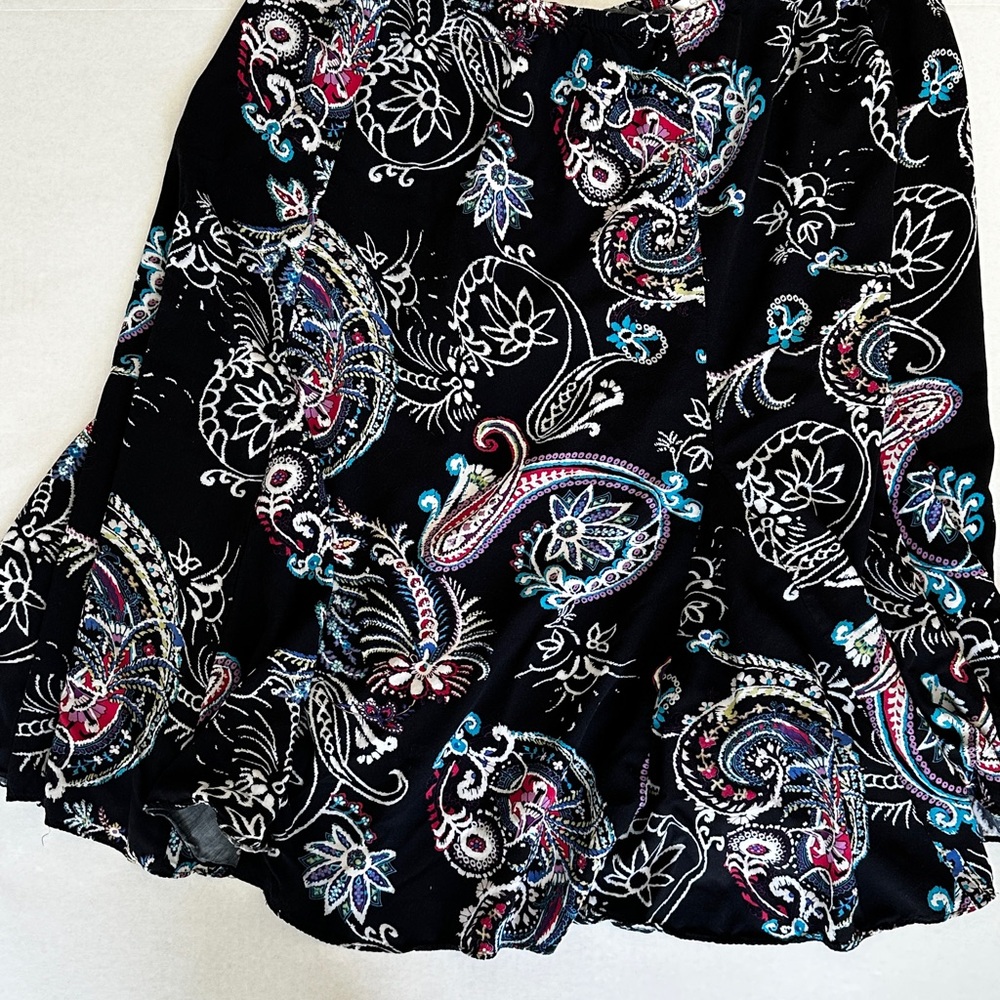 Black Paisley Print Women’s Skirt